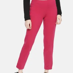 Dollar Missy Women's Cotton Four-Way Stretchable Kurti Pant Women Regular Fit Pink Cotton Blend Trousers-image-67