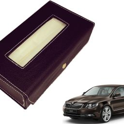 Basic-Black Tissue Box Leatherette-185 Vehicle Tissue Dispenser-24