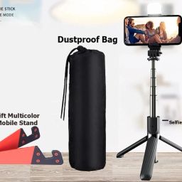 POZUB BT Video Selfie Stick With Flash Light +Carry Bag+ Mobile Stand Holder Gimbal Tripod, Monopod, Monopod Kit, Tripod Ball Head, Tripod Bracket, Tripod Clamp, Tripod Kit-19