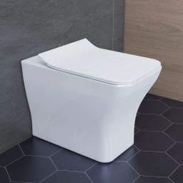 Ceramic Floor Mounted Western Toilet/Commode & Soft Close Toilet Seat - S Trap (APS-735-TATA) Western Commode-image-64