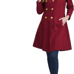 Wool Self Design Coat For Women-image-70