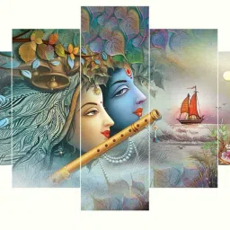 Radha Krishna Wall Painting for Bedroom with Frame, Digital Reprint 17 inch x 30 inch Painting-image-31