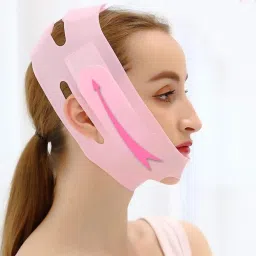 ELIE INDIA Double Chin Lift Mask, Silicon V Line face lifting mask, Chin Reducer for Women Face Shaping Mask-image-36