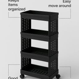 maxtid 4 Layer Multipurpose Storage Spice Rack Foldable Rolling Cart Drawer Divider image 3