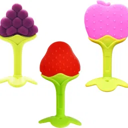 Fruit Shape Silicon Baby Teether- Safe, Soft, and BPA-Free (Pack of 3) Teether-15