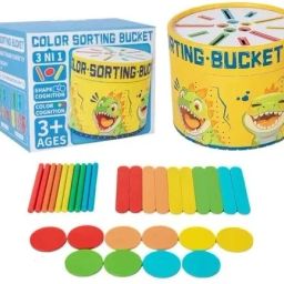 3 in 1 Color Sorting Bucket for Kids Enhance Shape Recognition Bucket 3+-picture-8