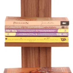 Donald Wooden Wall Mounted Book Shelf for Bedroom Study Room Kids Living Rotating Home Library Door Rack with Steel Long Narrow Diwali Engineered Wood Open Book Shelf-5
