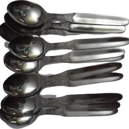 Stainless Steel Dinner Spoons with Scalloped Edge, (Pack of 12) Stainless Steel Table Spoon Set-17