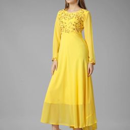 Embroidered Georgette Stitched Anarkali Gown-image-30
