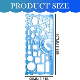 daizen's Multicolor Geometric Multi shape Ruler/Scale for Creative Art & Craft Ruler image 3
