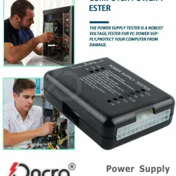 oncro power supply tester, Motherboard Computer PC 24 pin 20 pin 8 pin 6 pin 4 pin for PSU, ATX, SATA, HDD, SMPS, PC, Floppy with LED Indicator Light Analog Voltage Tester image 5