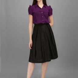 Women Solid Regular Purple Skirt-image-75