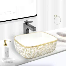 ELEGANCE BATH CERAMIC (L41 X W31.5 X H13.5Cm) CA 4003 TABLE TOP ELEGANCE BATH CERAMIC TABLE Top (L41 X W31.5 X H13.5Cm) CA 4003 TABLE TOP Table Top Basin-image-25