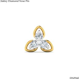 LORDS JEWELS Oakley Diamond Nose Pin 18kt Diamond Yellow Gold Stud-image-2