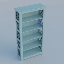 GF Furniture Solid Wood 4 Tier Open Book Shelf With Metalwork Sides (Sky Blue ) Solid Wood Open Book Shelf-image-47