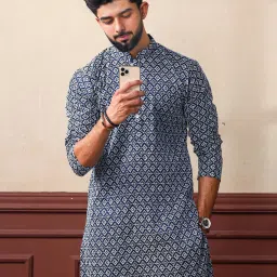 Men Embroidered Khadi Silk Straight Kurta-image-87
