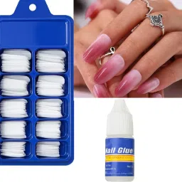 100 Pcs Reusable Artificial Nail With glue TRANSPARENT-image-55