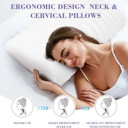 turnwell Cervical Contour Memory Foam Pillow Memory Foam, Foam Geometric Orthopaedic Pillow Pack of 1 image 3