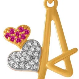 PC Chandra Jewellers Letter A 14kt Yellow Gold Pendant-image-47