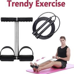 Tummy Trimmer and Skipping Rope Gym Exercise and Men and Women Fitness Accessory Kit Kit-2