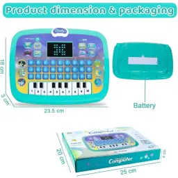 ridhimani 2 in 1 Activity Educational Learning Tablet Laptop Computer Toy for Kids image 5