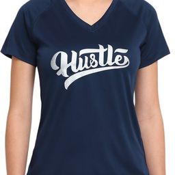 off limits Women Printed, Typography V Neck Polyester Navy Blue T-Shirt-picture-19