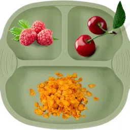 Self-Feeding Baby Dish With Suction Cups,Toddler Plates, Microwave | Oven Safe- Silicone-picture-3