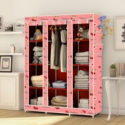 10 Layer 3 Door Digital Print PP Collapsible Wardrobe-image-5
