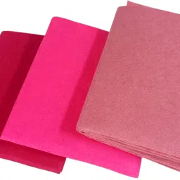 Pack of 3 Pink Shades Felt Fabric Sheet Stiff (Hard) Size 19” x 21” inch-image-13
