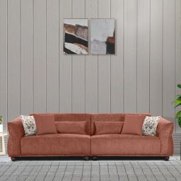 casacraft from pepperfry Newport Fabric 4 Seater Sofa in Rust Colour-picture-32