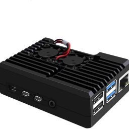 Raspberry Pi 4 Armor Case with Dual Fan,Raspberry Pi 4 Passive Aluminum Alloy Case with Cooling Fan for Raspberry Pi 4 Model B (2510 Fan) Electronic Components Electronic Hobby Kit-image-10