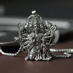 PANCHMUKHI HANUMAN JI PENDANT WITH CHAIN Silver Stainless Steel Pendant-0