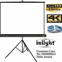 Inlight Cineview Series 6x4 Feet 4:3 Aspect Ratio 84 Inches Diagonal Length Tripod Type Projection Screen For UHD-3D-4K Quality Viewing Experience From your Projector, Comes With Stand White Projector Screen (Width 175 cm x 122 cm Height) image 2