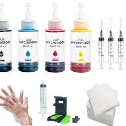 ASV Refill Ink Cartridges- 805, 860, 861, 803, 680, 678, 682, 818, 802, 901, 703 Black + Tri Color Combo Pack Ink Bottle-image-20