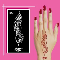 Perfect Flower Design Mehndi Stencil Stickers For Beautiful Bridal Hand-image-61