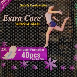 Womens/Girls XXL Sanitary Pads (Napkins) with Wings- Pack of 40 (XXL, Orange Maxi) Sanitary Pad-image-65