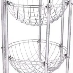 Stainless Steel Round Fruit & Vegetable Trolley for Kitchen-2Layer Stainless Steel Kitchen Trolley-image-25