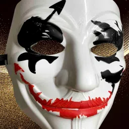 edb Unique Joker Vendetta Hacker Anonymous Party Halloween Comic Face Mask Party Mask image 2