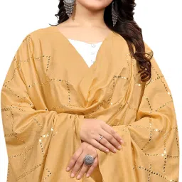 Pure Cotton Embroidered Gold Women Dupatta-image-31