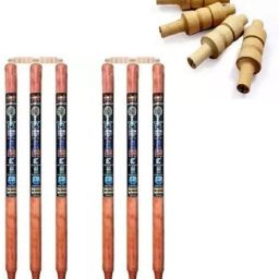 6 Wooden Stumps & 4 Bails (2 Wicket Set) CRICKET WOODEN STUMPS SET-image-1