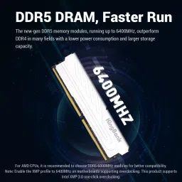 KINGBANK Silver Heatsink 6400 MHz KJXS/KJUS DDR5 32 GB (Single Channel) PC DDR5 UDIMM. (DDR5 UDIMM Silver Heatsink) image 3
