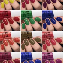 New High Shine Gloss Nail Polish Lacquer Paint Combo Set of 12 Pcs 6ml each Yellow, Green, Blue, Magenta, Navy Blue, Plum, Orange, Pink, Red etc-image-36