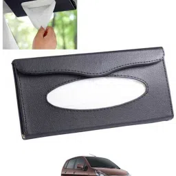 Black Car Tissue Holder Rectangle Leatherite/Include Tissue/Save Space-274 Vehicle Tissue Dispenser-image-61