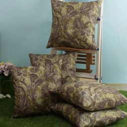 romee Green Polyester Floral 16x16 inches Cushion Cover (5Pc)-picture-27