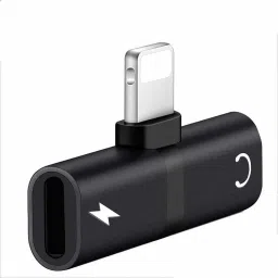 Gadget Zone Black 2 in1 Splitter Earphone Converter and Phone Charger Phone Converter-23