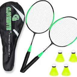 Exotic Green Kids Racket with 4 Shuttlecock And Cover For Kids Badminton Kit-image-26