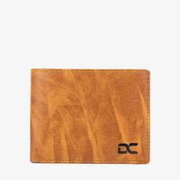 Dezire Crafts Men Solid Tan Textured Two Fold PU Leather Wallet-picture-7