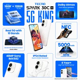 tecno Spark 30C 5G (Aurora Cloud, 128 GB) image 2
