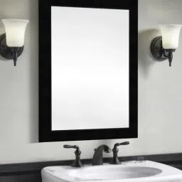 elegant arts and frames Synthetic Wood Rectangle Wall Mirror in Black colour-picture-39