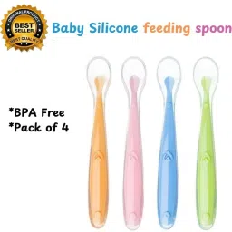 4 BPA-FREE BABY SILICON SPOON - Silicon-16